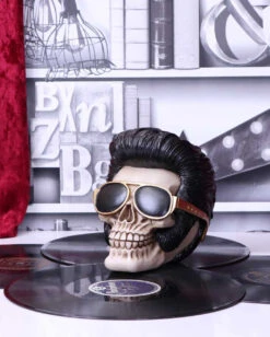 Rock 'n' Roll Totenschädel 17cm -Halloween Deko Verkäufe rock n roll totenkopf rock n roll totenschaedel rock n roll skull rockabilly wohnaccessoire 53392 07