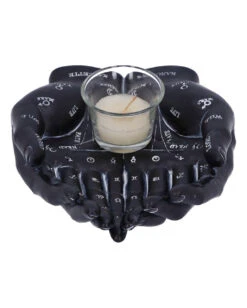 Schwarze Chiromantie-Hände Teelichthalter -Halloween Deko Verkäufe schwarze handlese haende kerzenhalter schwarze chiromantie haende teelichthalter 51059 03