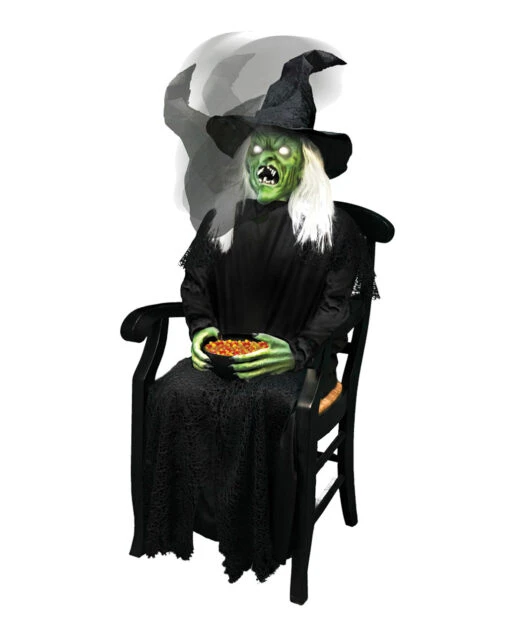 Sitzende Hexe Mit Schnappkopf -Halloween Deko Verkäufe sitzende hexe mit schnappkopf sitting witch with snapping head halloween animatronic 38879 01