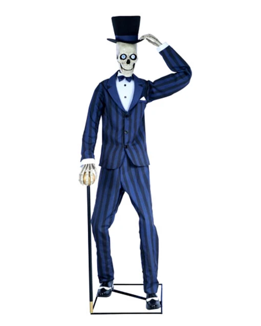 Gentleman Skelett Mit Zylinder Halloween Animatronic 200cm -Halloween Deko Verkäufe skelett gentleman halloween animatronic dapper mr skeleton halloween animated prop halloween und horror deko 53000