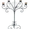 Silberner Metall Spinnweben Kerzenständer -Halloween Deko Verkäufe spinnweben metall kerzenstaender silber spiderweb metal candelabra silver halloween tischdeko 53034