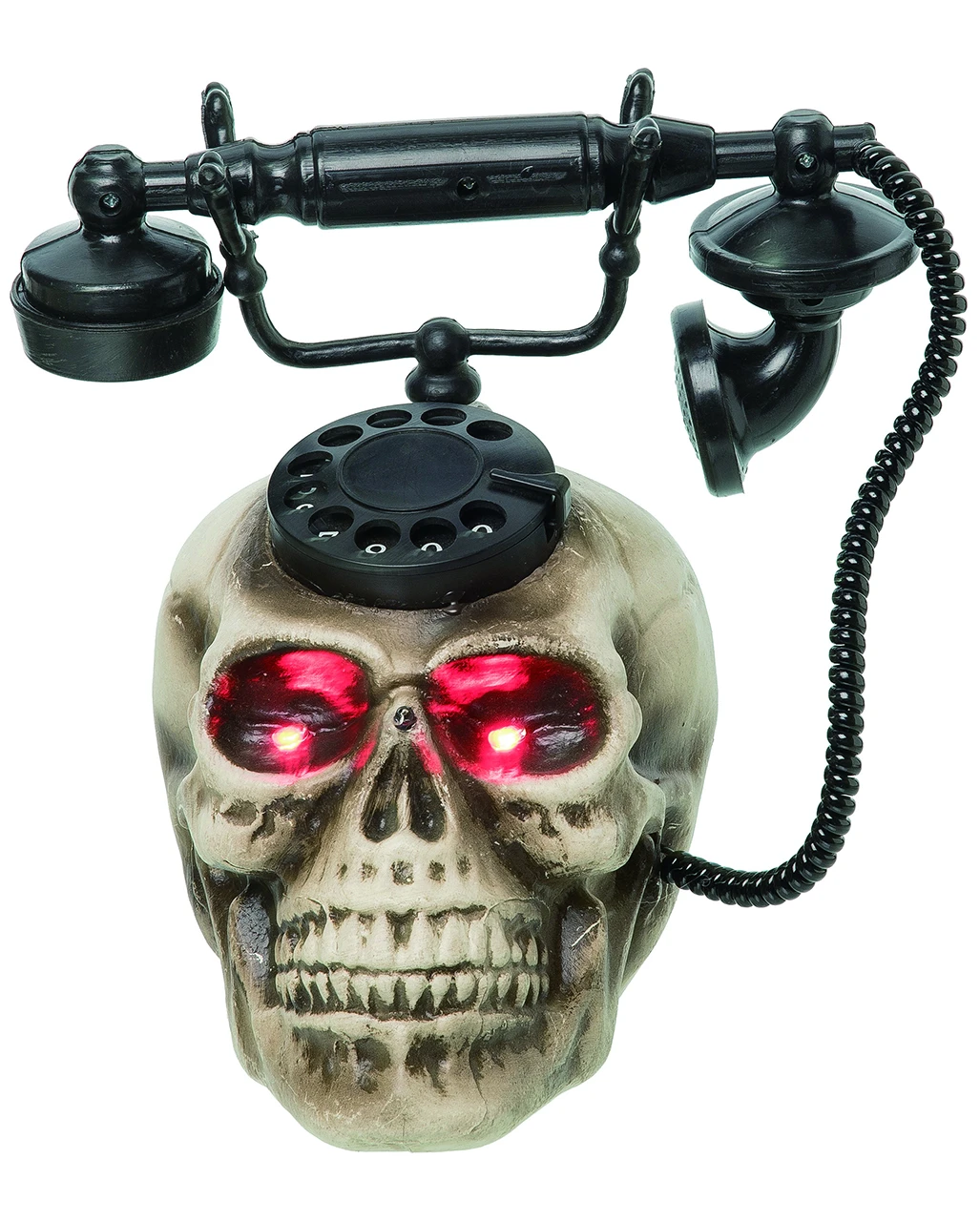 Spukendes Totenkopf Telefon Mit LED 3 Spukendes Totenkopf Telefon Mit LED