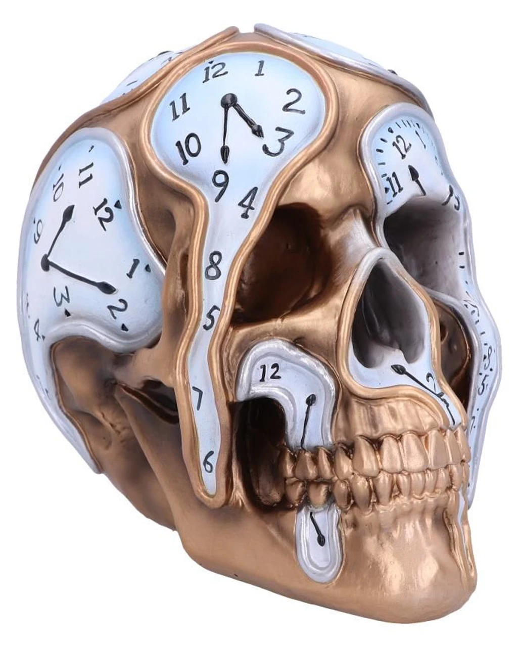Die Zeit Vergeht Uhren Schädel 17,5cm 3 Die Zeit Vergeht Uhren Schädel 17,5cm