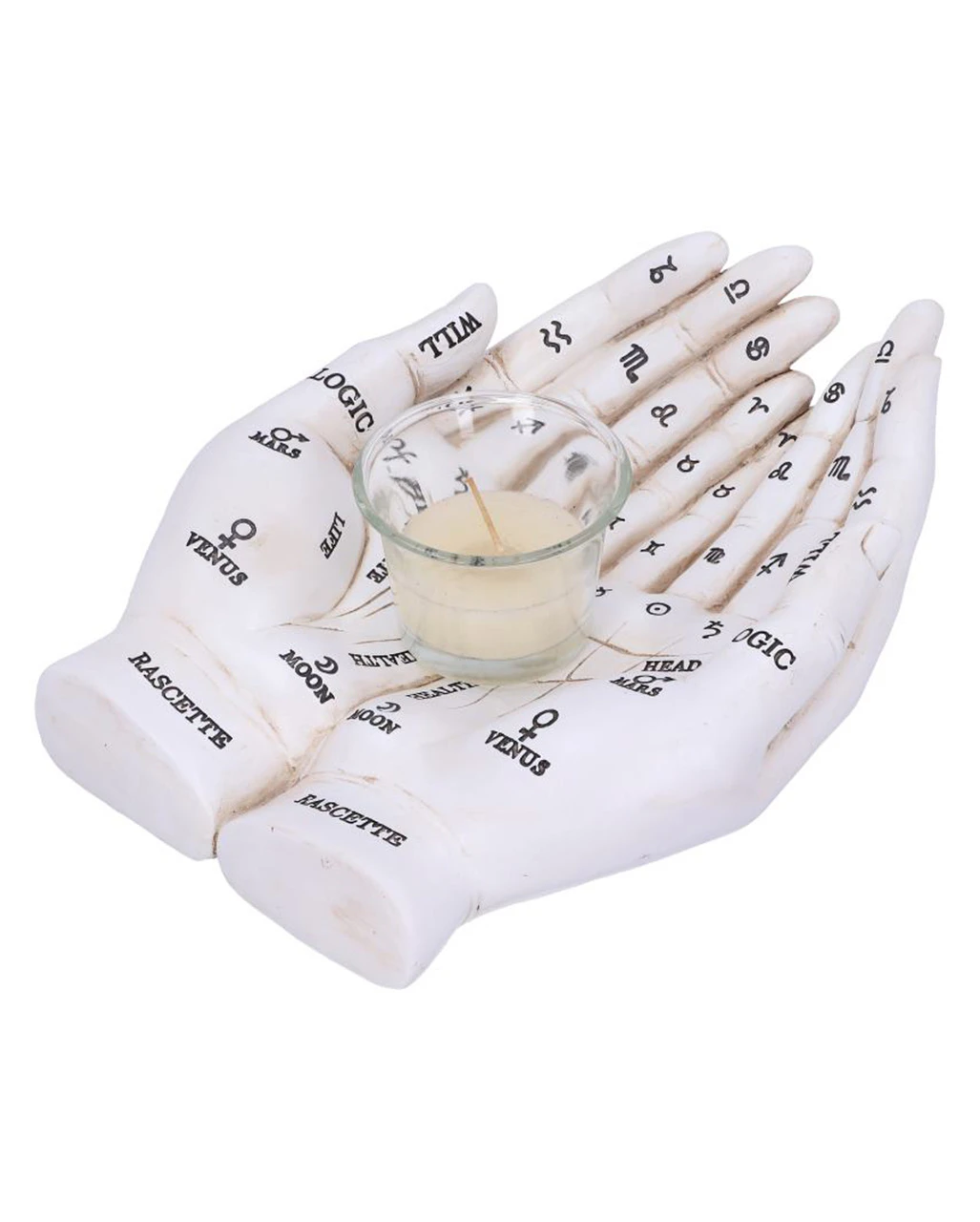 Weiße Chiromantie-Hände Teelichthalter 4 Weiße Chiromantie-Hände Teelichthalter – Bild 2